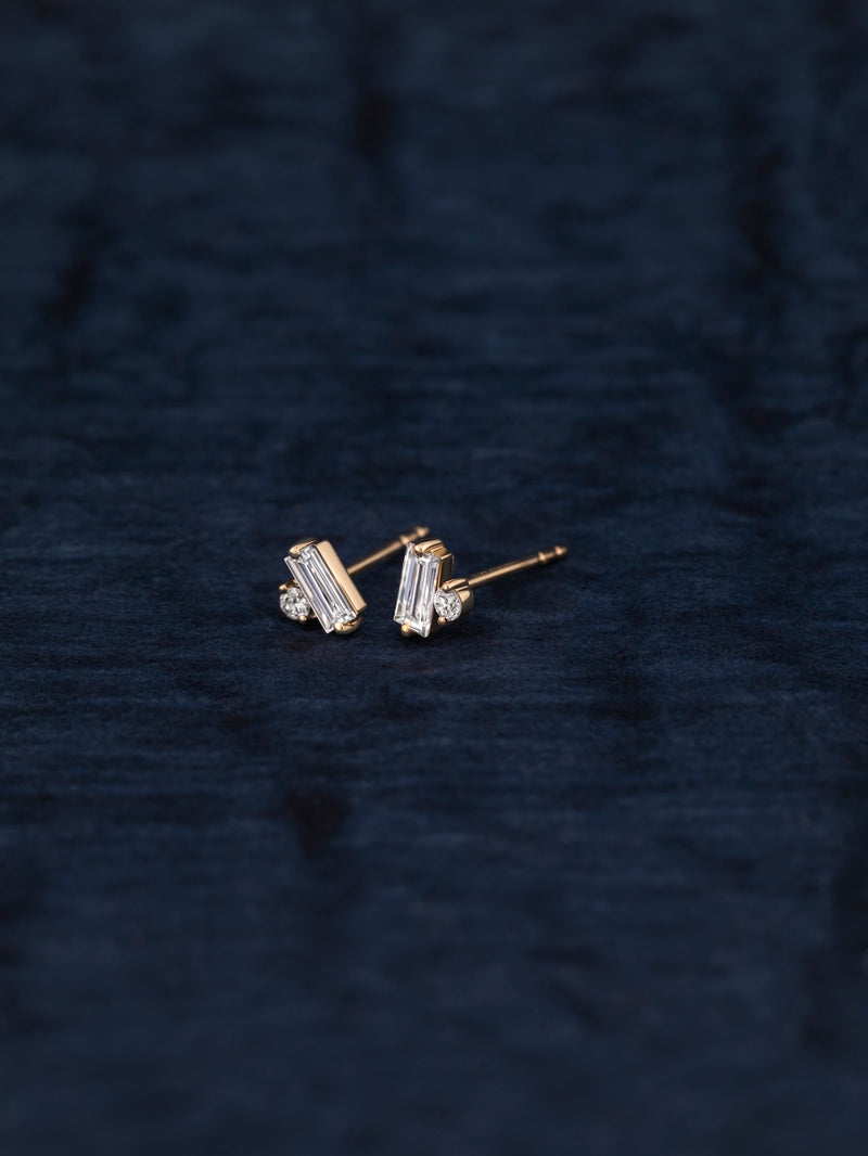 Diamond Baguette Studs