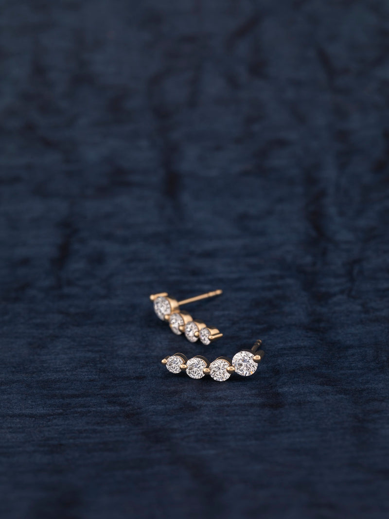 Large Curved Diamond Studs