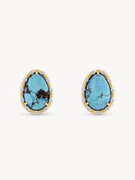 Golden Hills Turquoise Earrings - OOAK