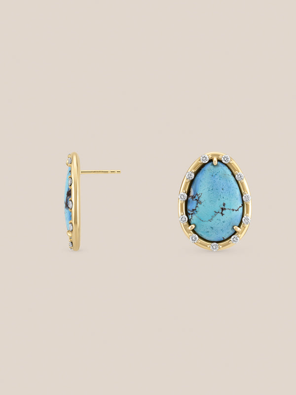 Golden Hills Turquoise Earrings - OOAK