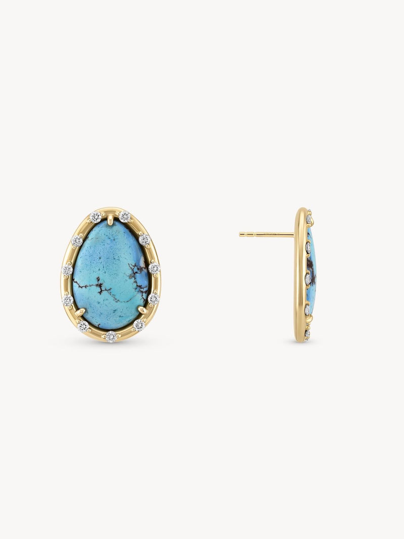 Golden Hills Turquoise Earrings - OOAK