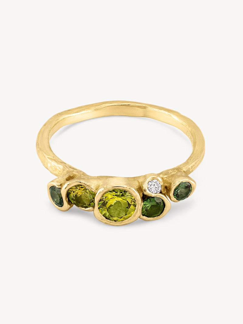 Green Ocean Sapphires Seaweed Ring