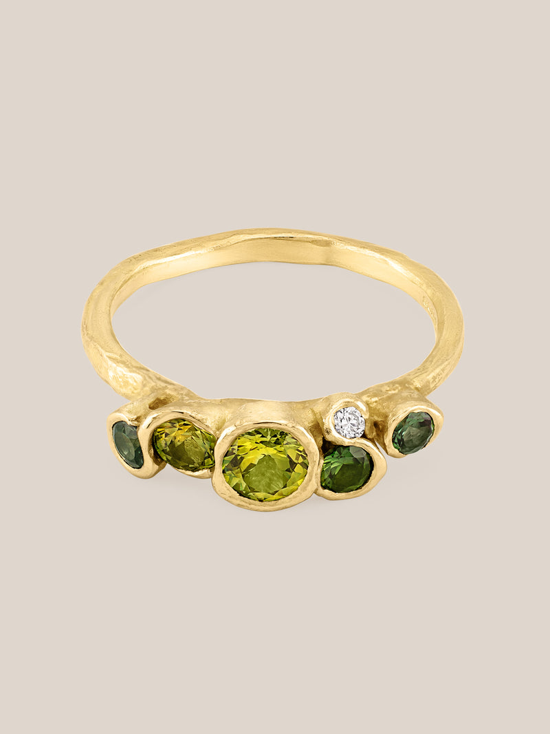 Green Ocean Sapphires Seaweed Ring