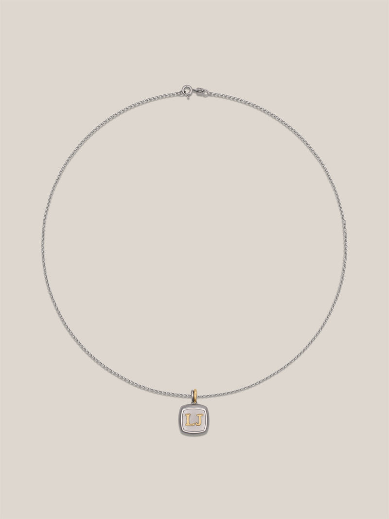 Mixed Metal Initial Pendant