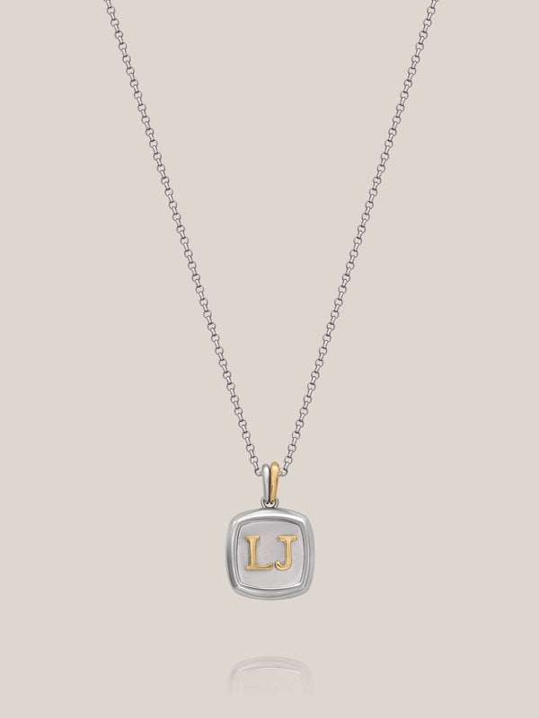 Mixed Metal Initial Pendant