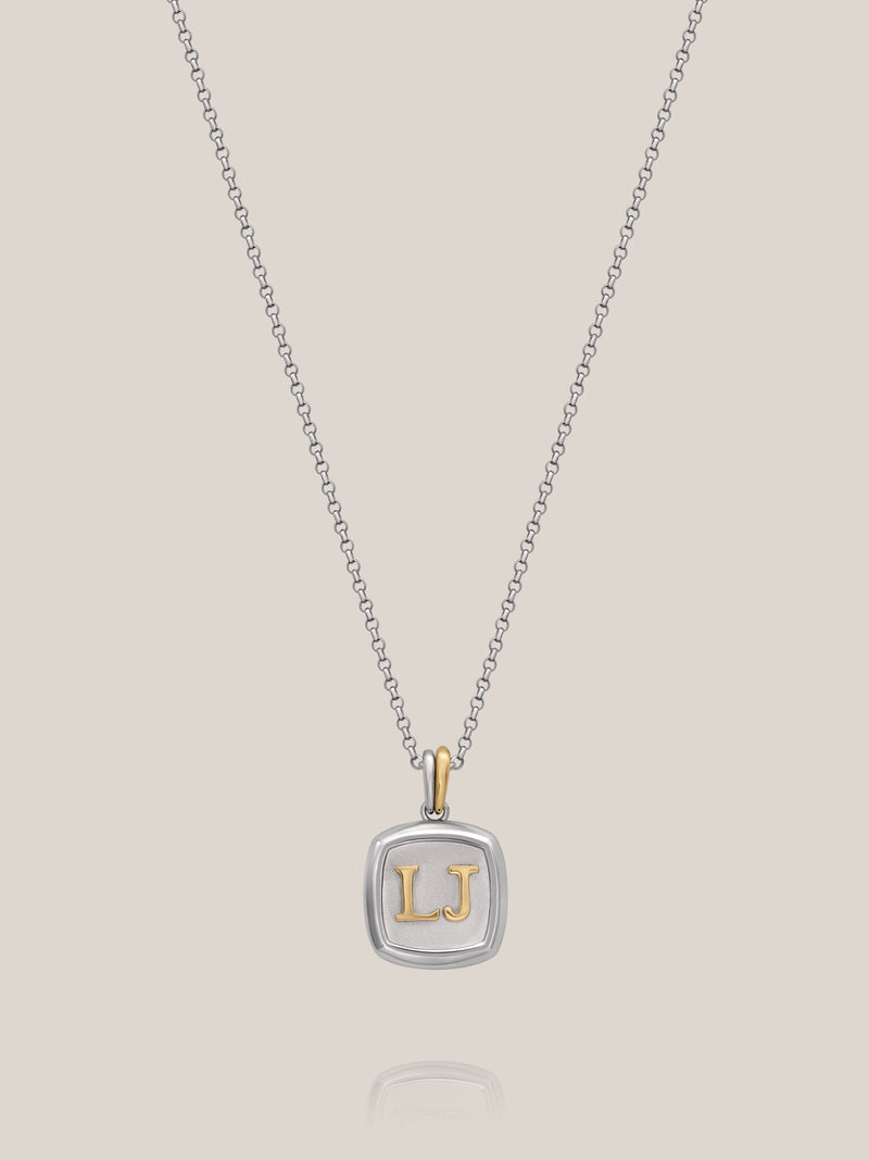 Mixed Metal Initial Pendant