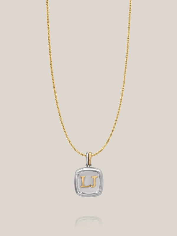 Mixed Metal Initial Pendant
