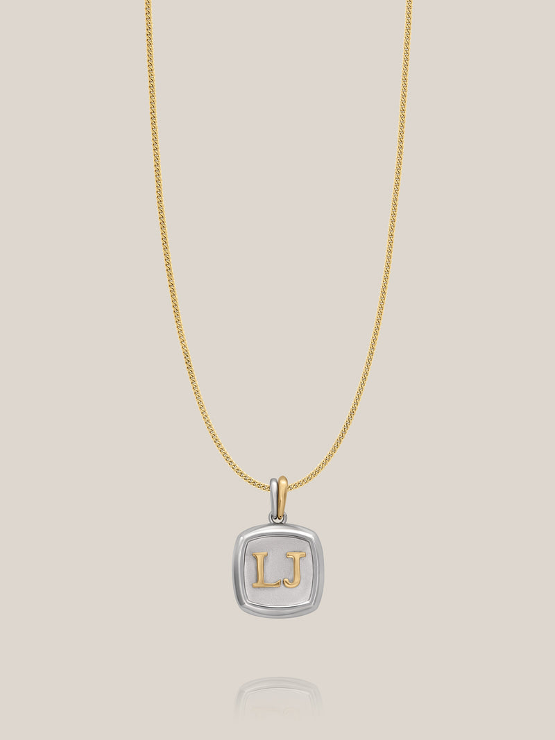Mixed Metal Initial Pendant