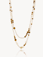 Tiger’s Eye Pearl Strand Necklace