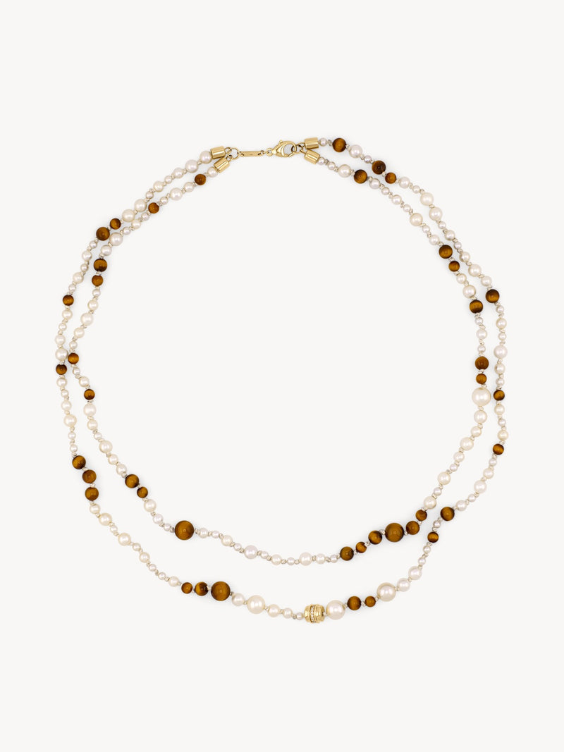 Tiger’s Eye Pearl Strand Necklace
