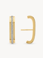 Diamond Latch Arc Earrings