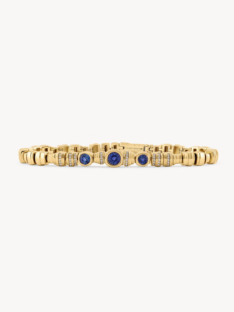 Sapphire Pillar Tennis Bracelet