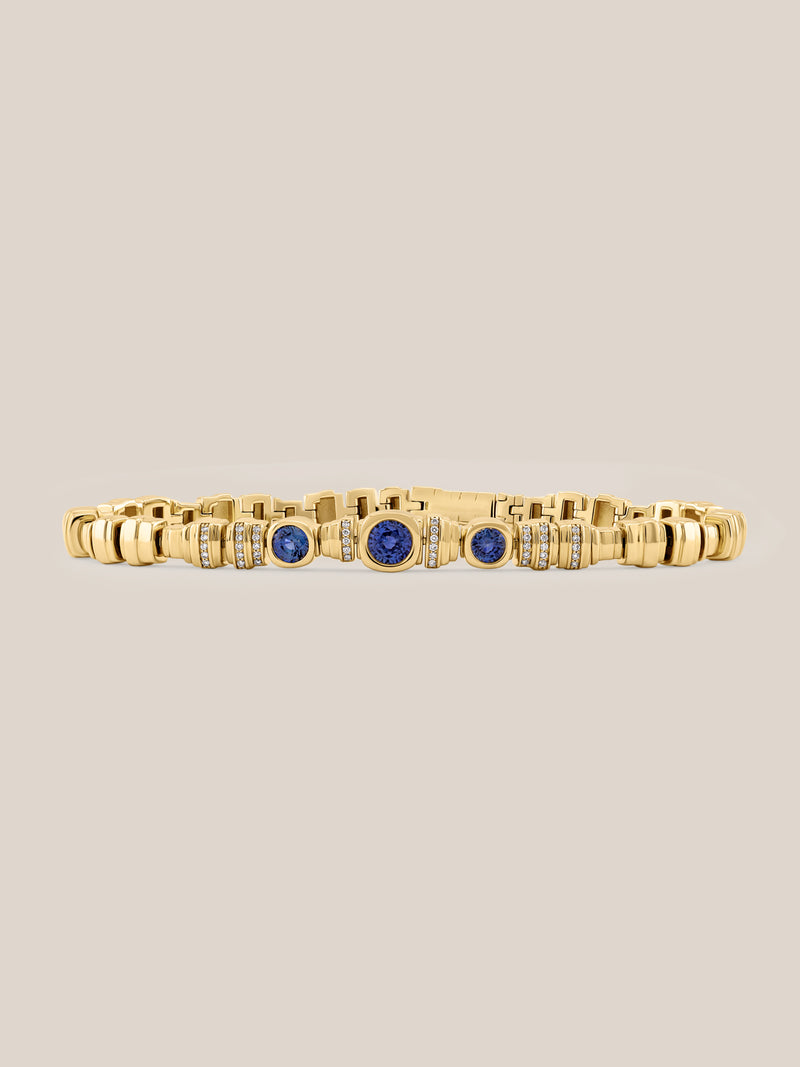 Sapphire Pillar Tennis Bracelet