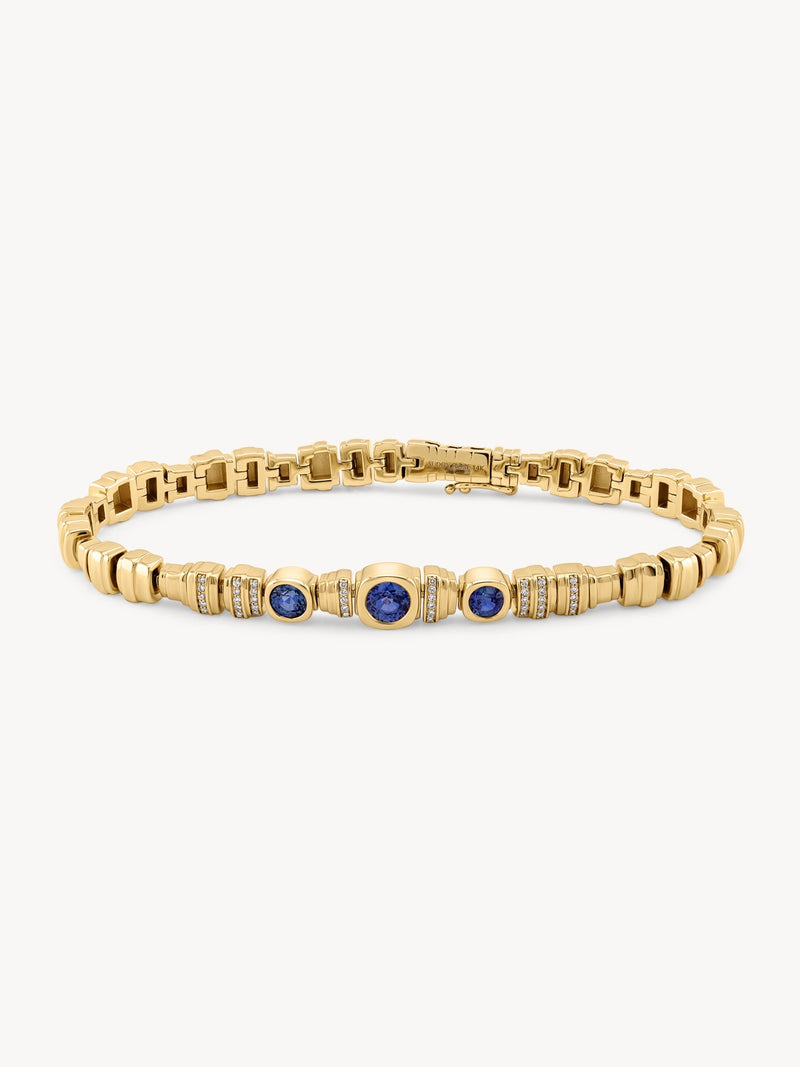 Sapphire Pillar Tennis Bracelet
