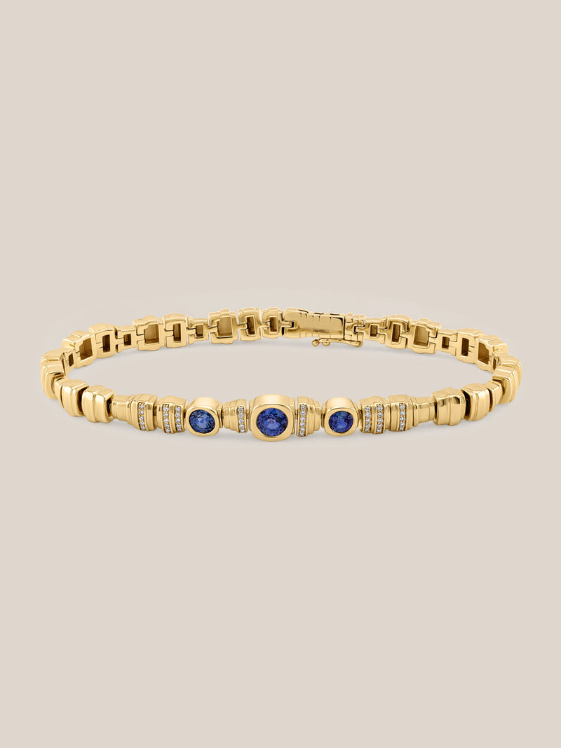 Sapphire Pillar Tennis Bracelet