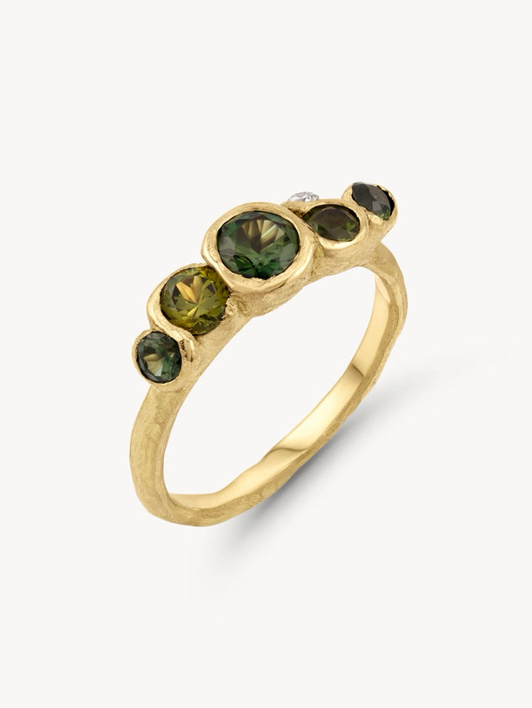 Green Ocean Sapphires Seaweed Ring