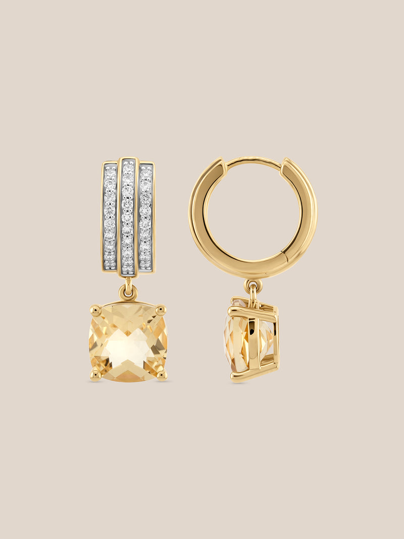 Citrine Latch Huggies