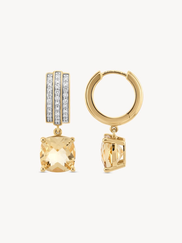 Citrine Latch Huggies