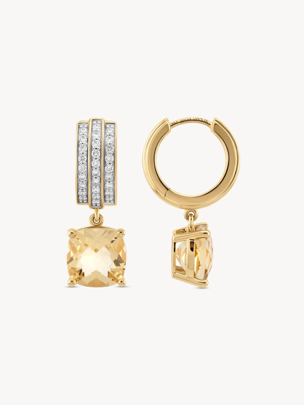 Citrine Latch Huggies