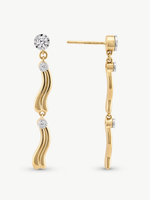 Wavy Diamond Drop Earrings