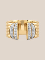 Large Diamond Tiered Cuff Ring