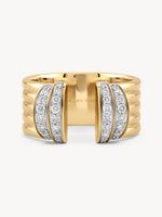 Large Diamond Tiered Cuff Ring