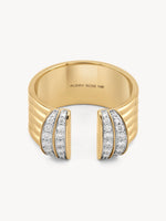 Large Diamond Tiered Cuff Ring