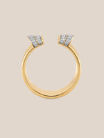 Large Diamond Tiered Cuff Ring