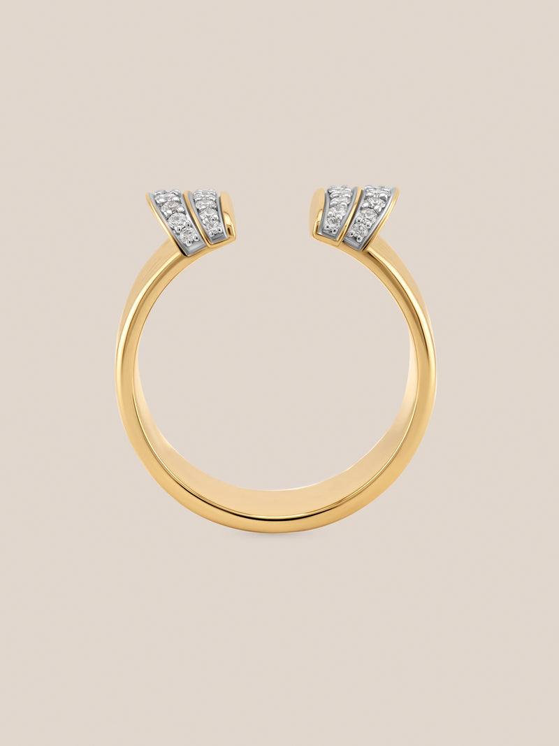Large Diamond Tiered Cuff Ring