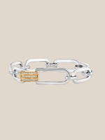 Mixed Metal Latch Link Bracelet
