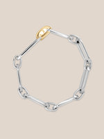 Mixed Metal Latch Link Bracelet