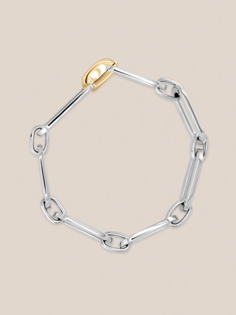 Mixed Metal Latch Link Bracelet