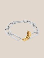 Mixed Metal Latch Link Bracelet