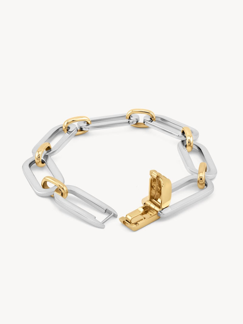 Mixed Metal Latch Link Bracelet