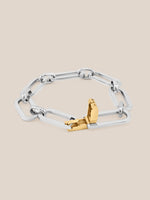 Mixed Metal Latch Link Bracelet