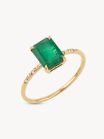Large Starry Emerald Ring