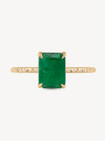 Large Starry Emerald Ring