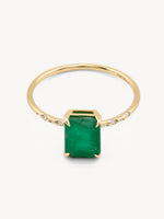 Large Starry Emerald Ring