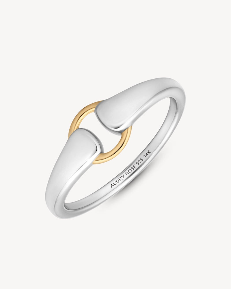 Mixed Metal Buckle Ring