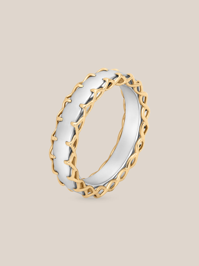 Mixed Metal Stitched Ring