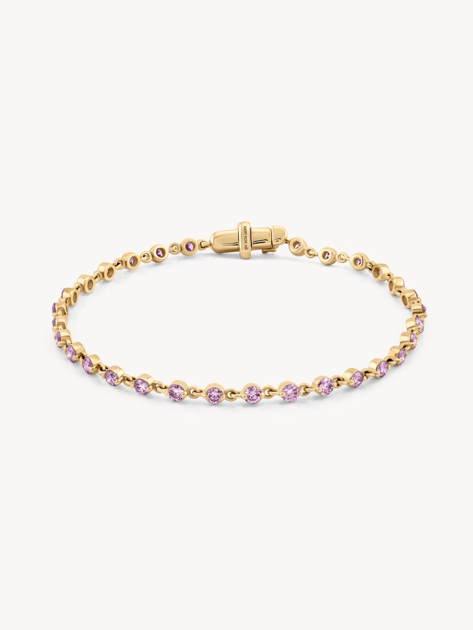 Pink Sapphire Tennis Bracelet in 14k Yellow Gold | Audry Rose