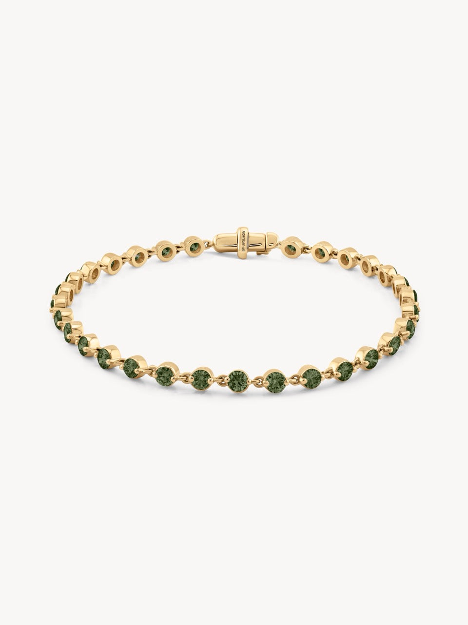 Green Tourmaline Tennis Bracelet in 14k Yellow Gold | Audry Rose