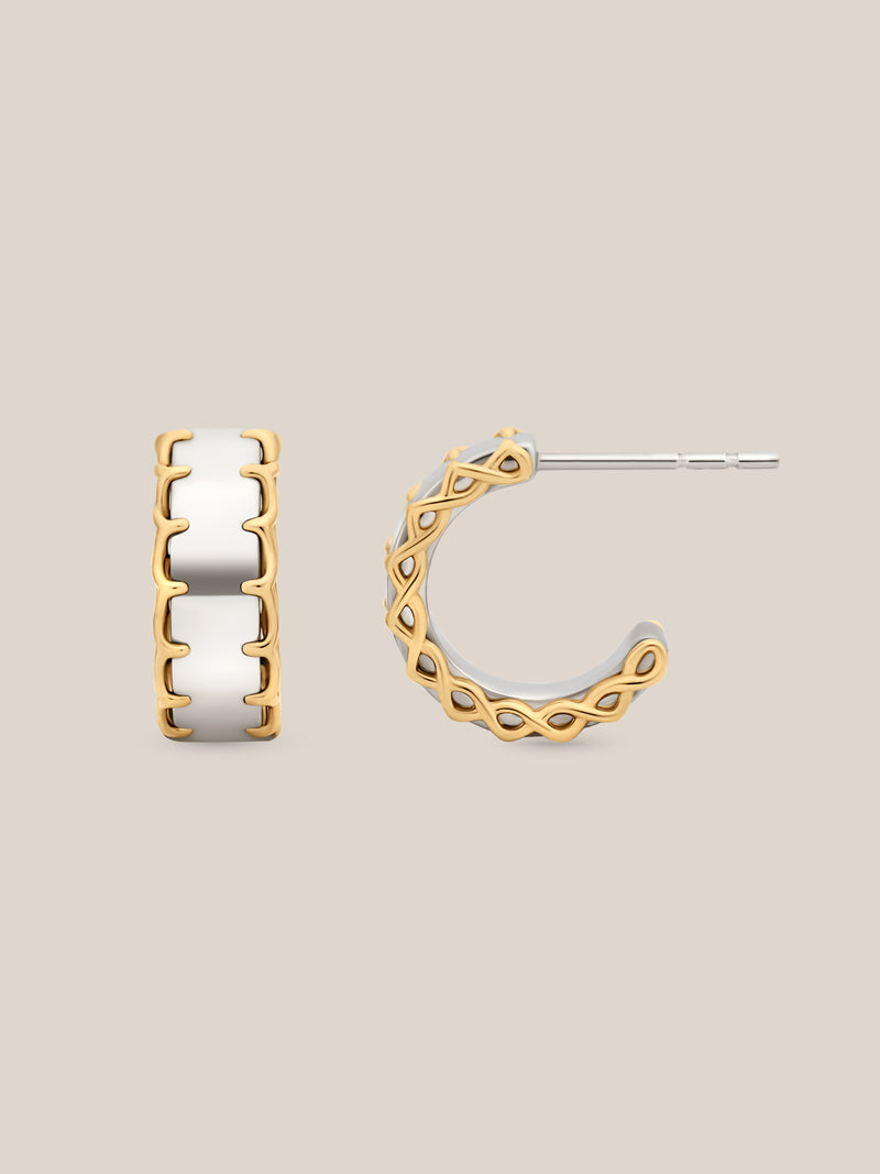 Mixed Metal Stitched Hoops