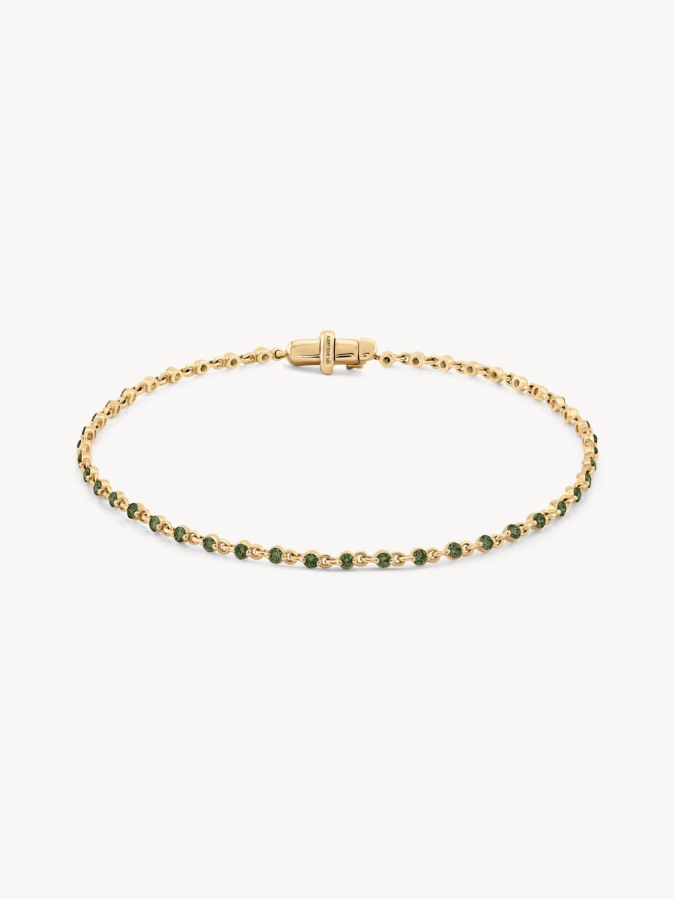 Green Tourmaline Tennis Bracelet in 14k Yellow Gold | Audry Rose