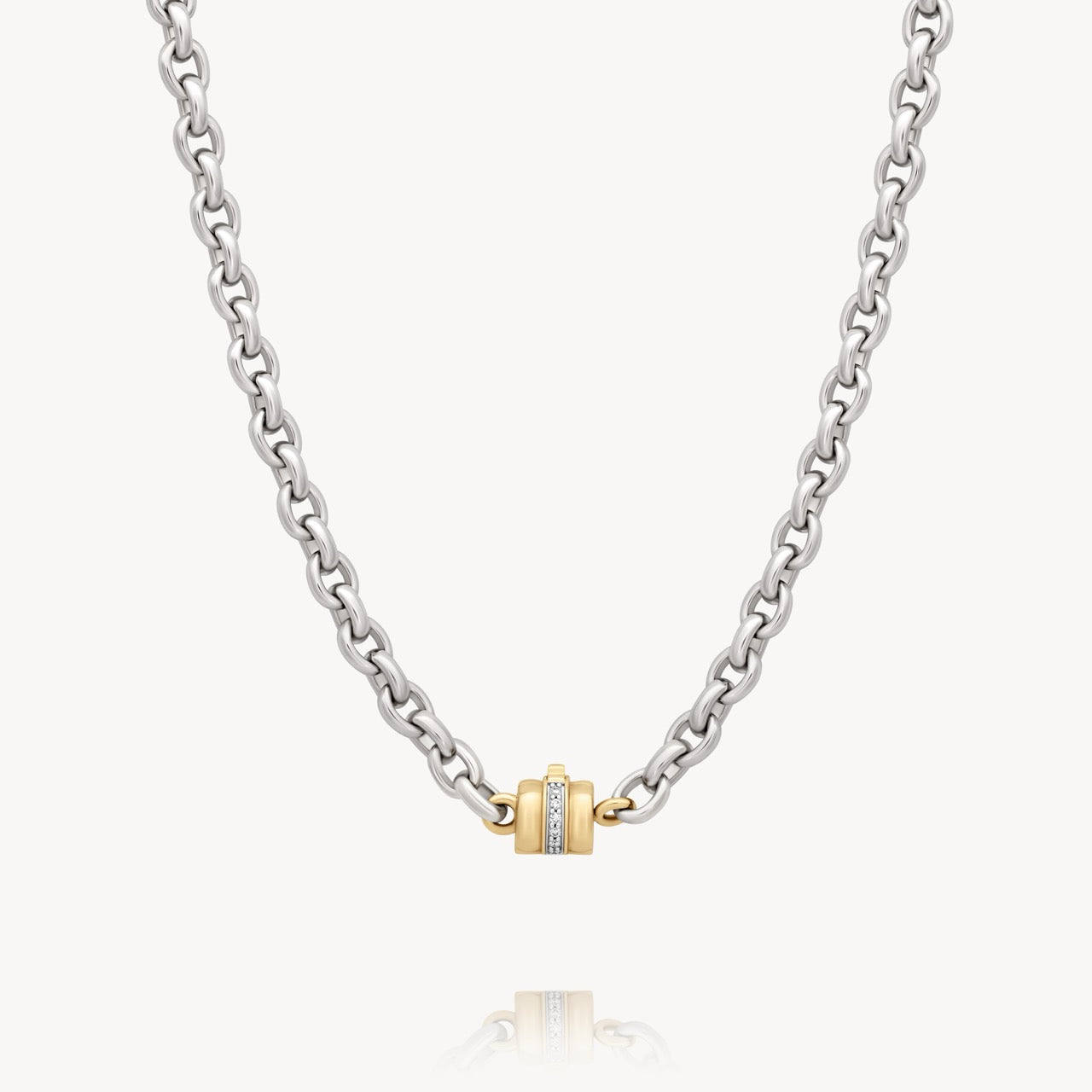 Two-toned Silver Necklace in 14k Gold | Audry Rose