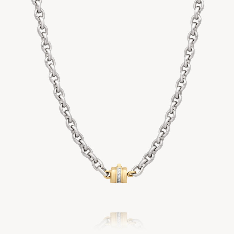 16" Golden Arc Necklace in 14k Solid Yellow Gold & 925 Sterling Silver | Audry Rose