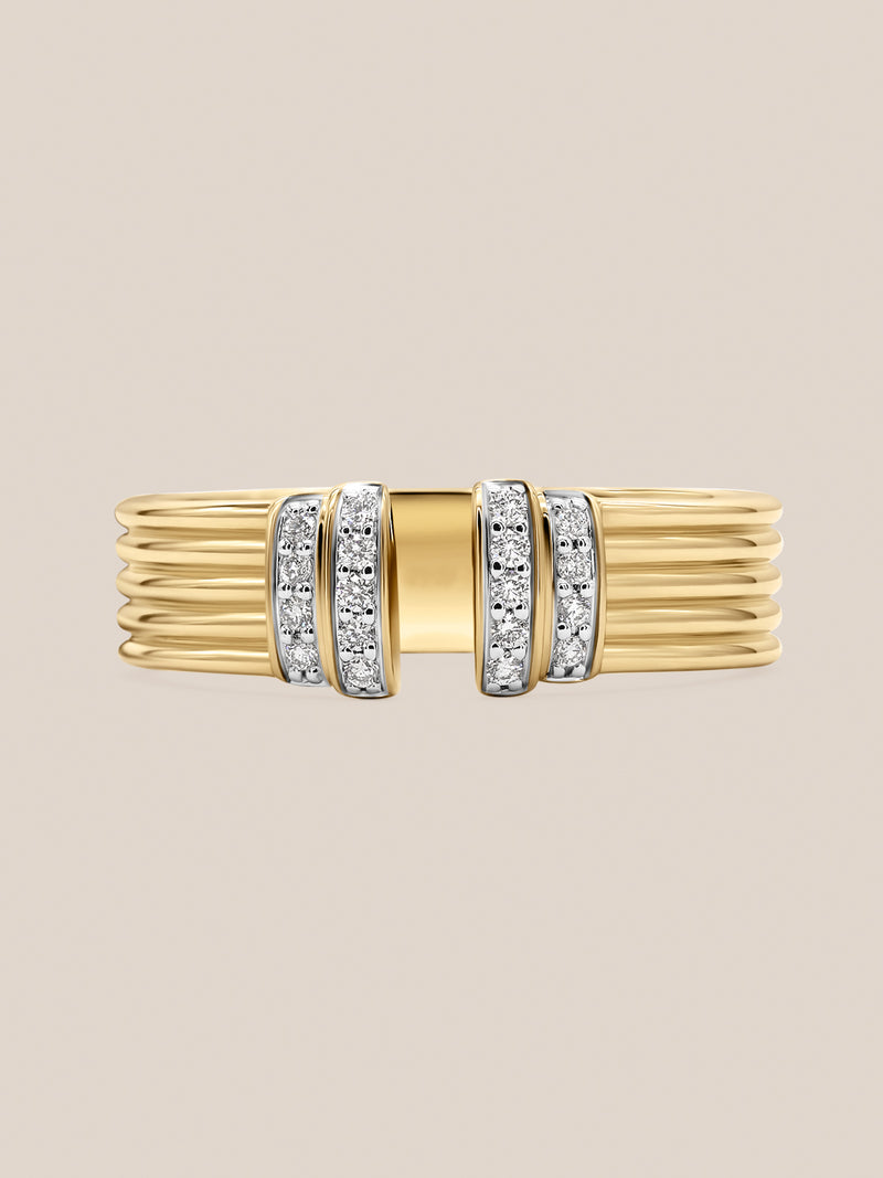 Diamond Tiered Cuff Ring