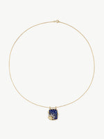 Lapis Sun & Diamonds Locket Necklace