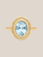 Aquamarine Oval Spotlight Ring