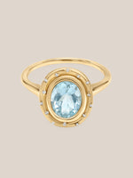 Aquamarine Oval Spotlight Ring